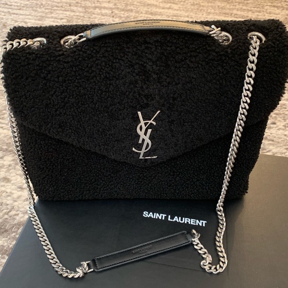 ysl shearling bag